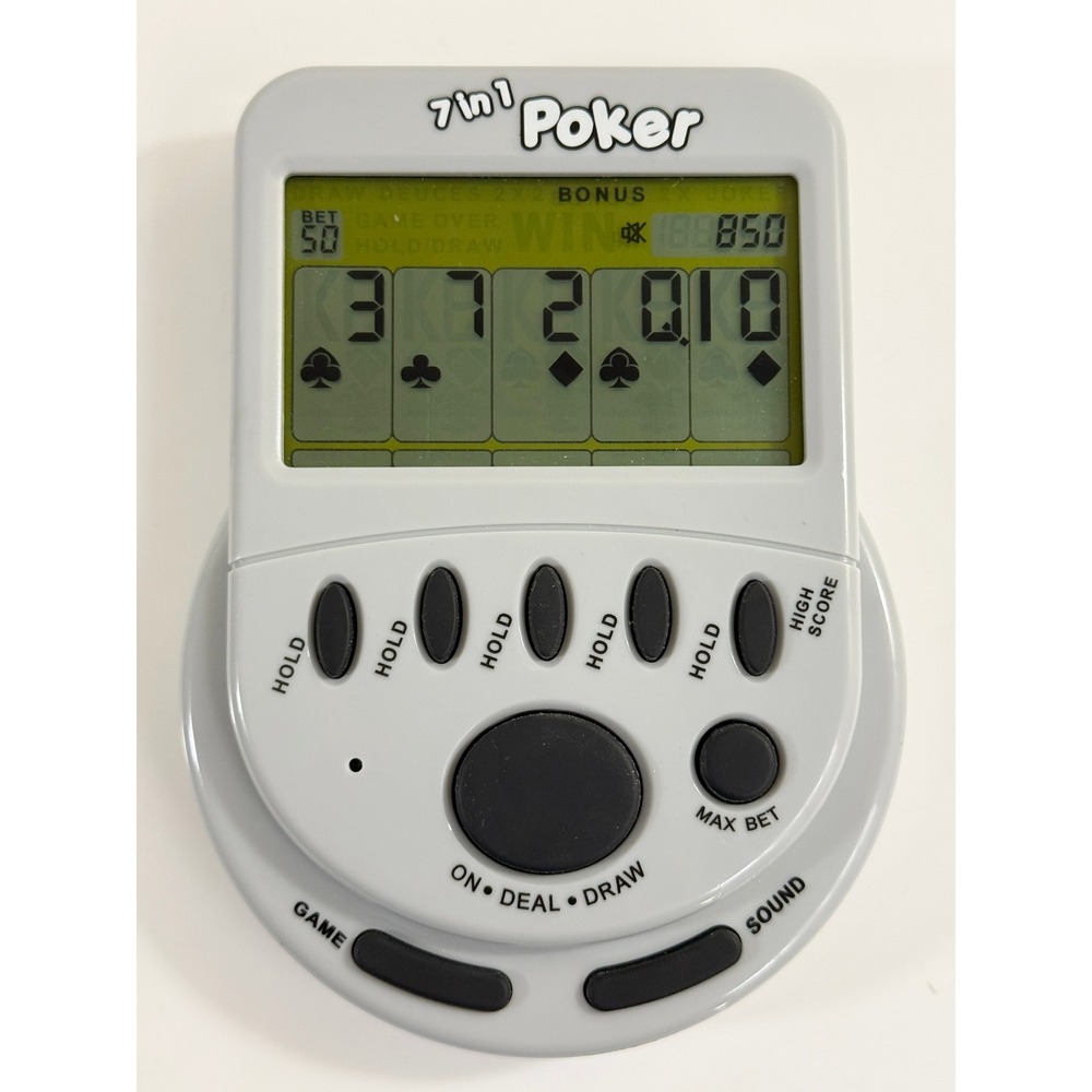 Unbranded 7 in 1 Poker Handheld Game Gray Electronic Travel Toy